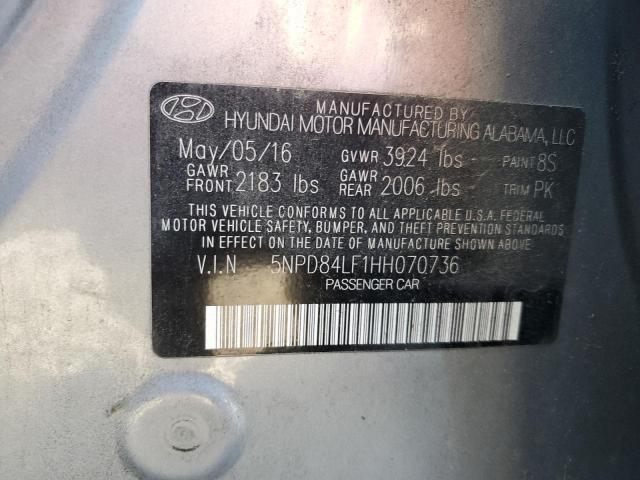 5NPD84LF1HH070736 Hyundai ELANTRA SE
