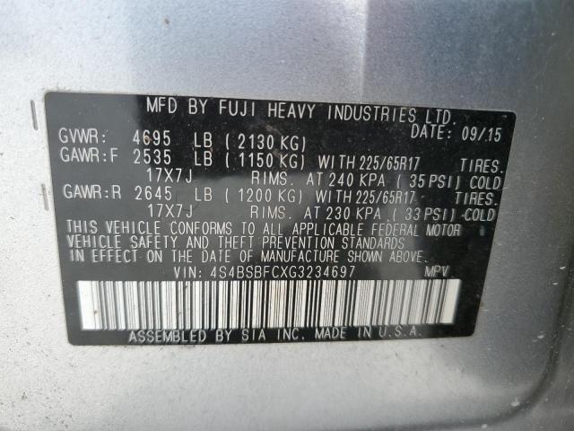 4S4BSBFCXG3234697 Subaru Outback 2.5i Premium