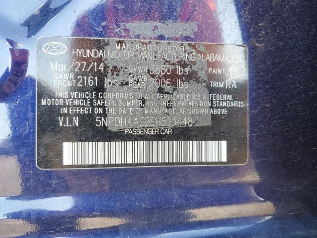 5NPDH4AE2EH513448 Hyundai ELANTRA SE