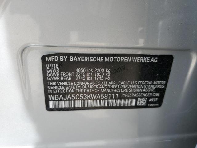 WBAJA5C53KWA58111 BMW 530 I