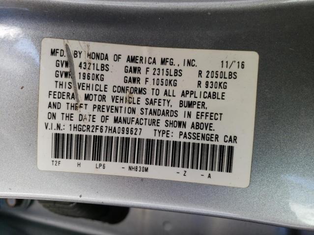 1HGCR2F67HA099627 Honda Accord Sport