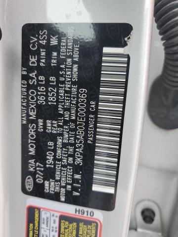 3KPA35AB0JE000369 KIA RIO EX