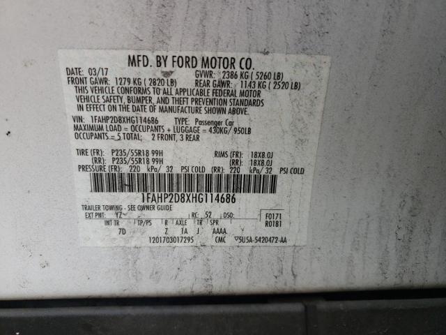 1FAHP2D8XHG114686 Ford TAURUS SE
