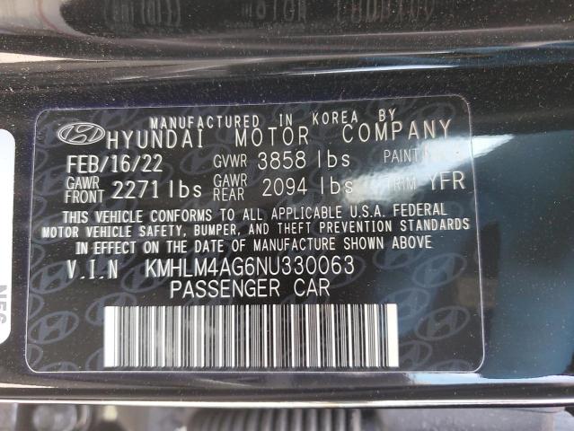 KMHLM4AG6NU330063 Hyundai ELANTRA SEL