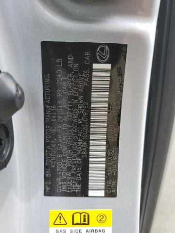 58ABK1GG2GU018762 Lexus ES 350