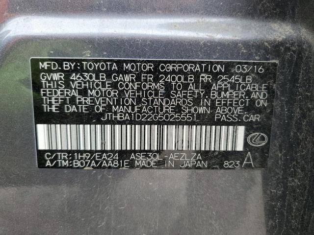 JTHBA1D22G5025551 Lexus IS 200T