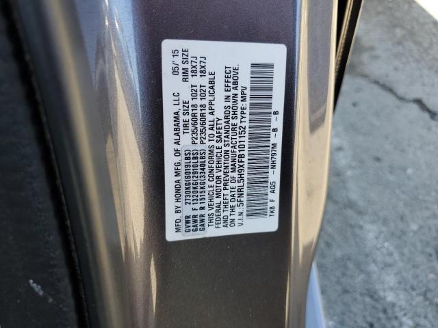 5FNRL5H9XFB101152 Honda Odyssey Touring