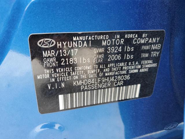 KMHD84LF9HU428036 Hyundai ELANTRA SE
