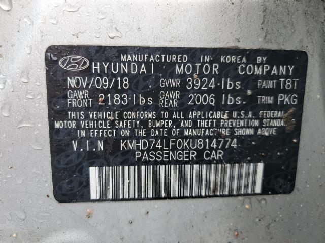 KMHD74LF0KU814774 Hyundai ELANTRA SE
