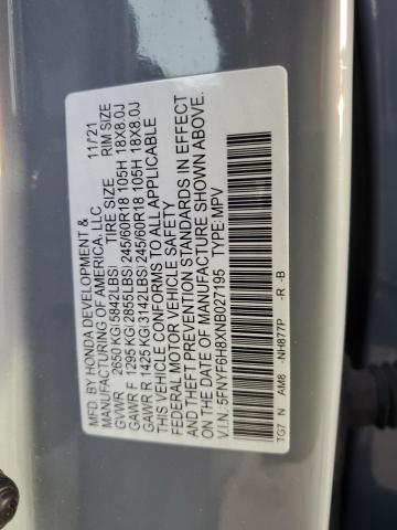 5FNYF6H8XNB027195 Honda Pilot Trailsport