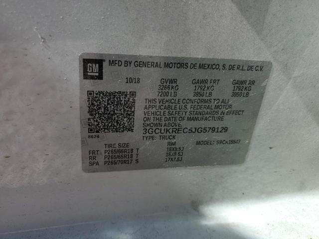 3GCUKREC5JG579129 Chevrolet Silverado K1500 Lt