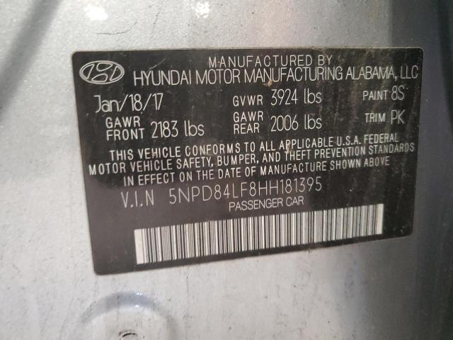 5NPD84LF8HH181395 Hyundai ELANTRA SE