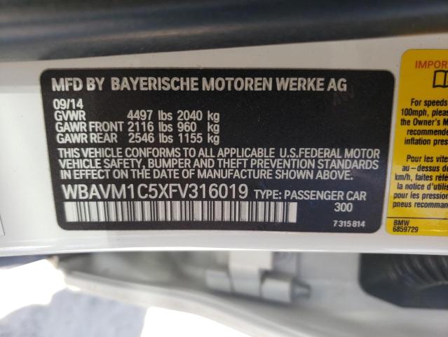 WBAVM1C5XFV316019 BMW X1 Sdrive28i