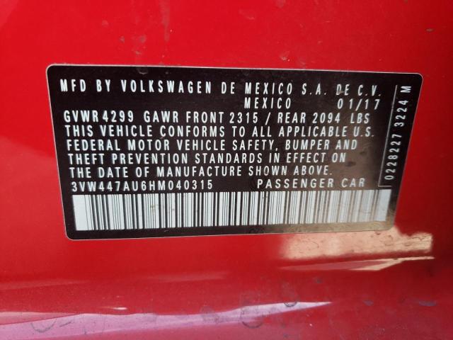 3VW447AU6HM040315 Volkswagen GTI S/SE