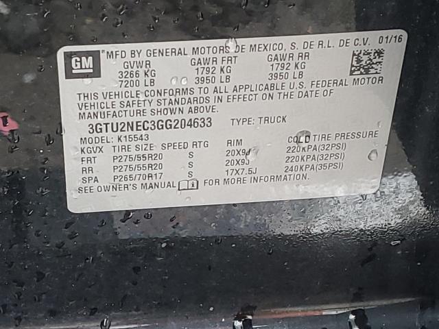 3GTU2NEC3GG204633 GMC Sierra K1500 Slt