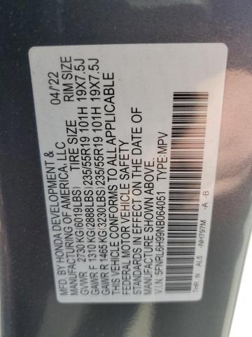5FNRL6H99NB064051 Honda Odyssey Elite