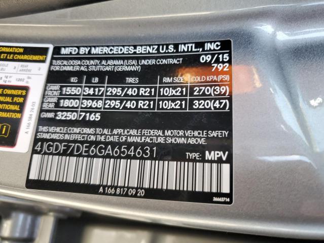 4JGDF7DE6GA654631 Mercedes-Benz Gl 550 4matic