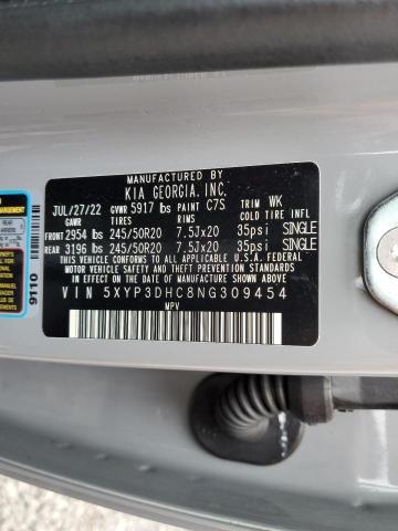 5XYP3DHC8NG309454 KIA Telluride Ex