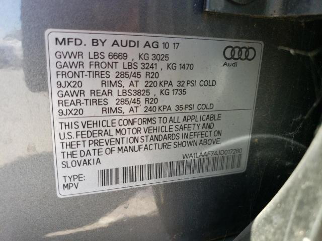 WA1LAAF74JD017280 Audi Q7 Premium Plus