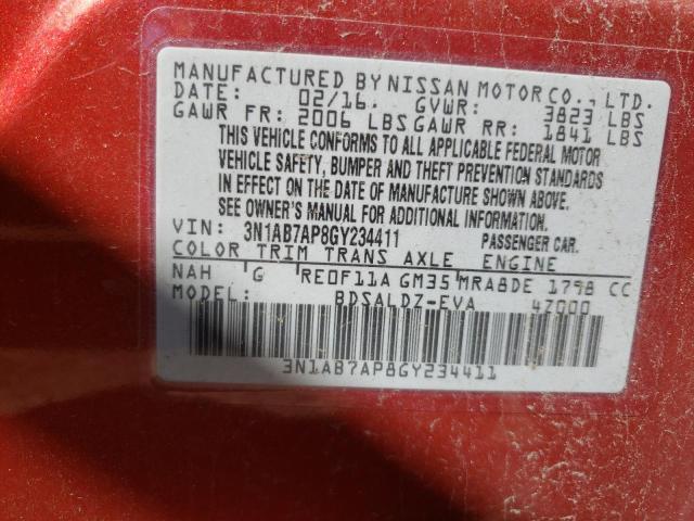 3N1AB7AP8GY234411 Nissan SENTRA S