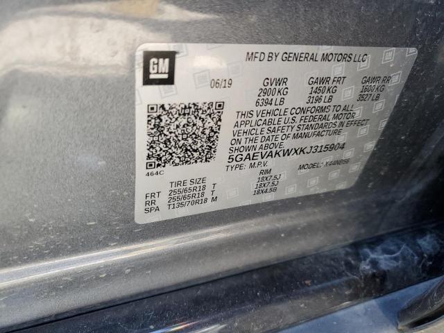 5GAEVAKWXKJ315904 Buick Enclave Essence