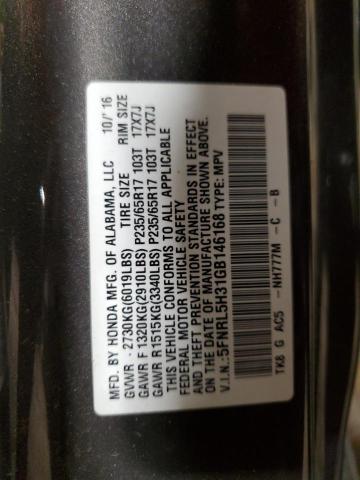 5FNRL5H31GB146168 Honda ODYSSEY SE