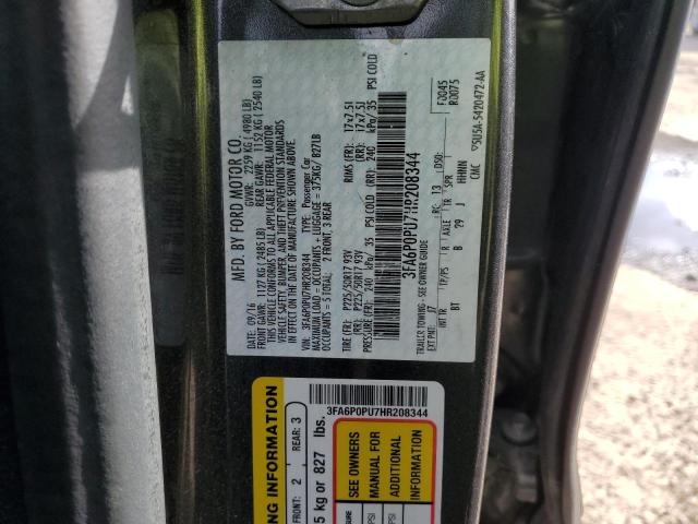 3FA6P0PU7HR208344 Ford Fusion Se Phev