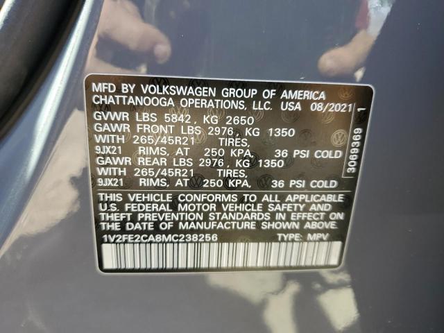 1V2FE2CA8MC238256 Volkswagen Atlas Cross Sport Sel Premium R-line