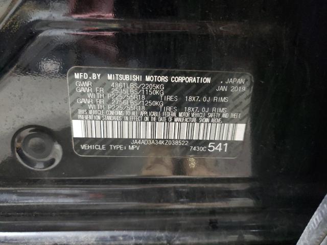 JA4AD3A34KZ038522 Mitsubishi Outlander Se