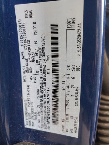 1FTEW1E51JKD70717 Ford F150 Supercrew