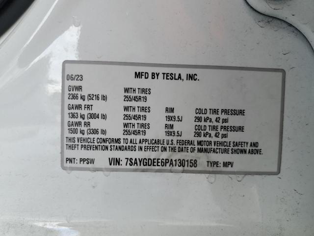 7SAYGDEE6PA130158 Tesla Model Y