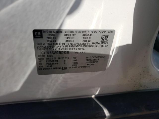 3GYFNBE36GS504088 Cadillac Srx Luxury Collection