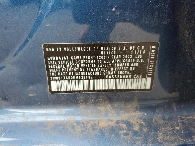 3VW217AU2HM029988 Volkswagen GOLF S