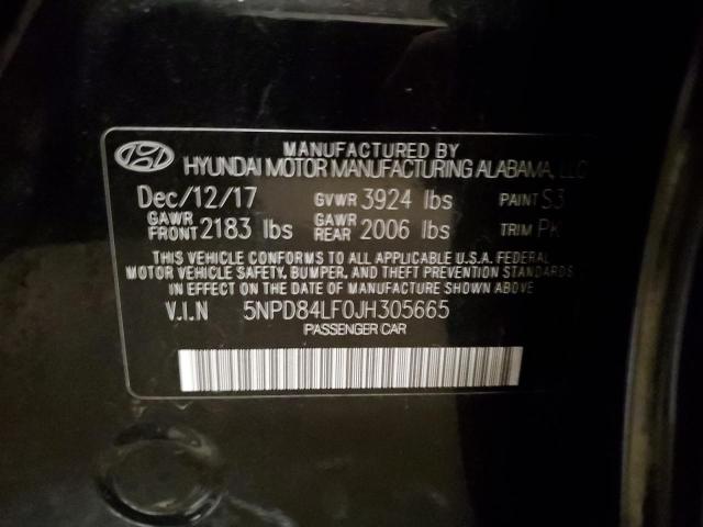 5NPD84LF0JH305665 Hyundai ELANTRA SEL