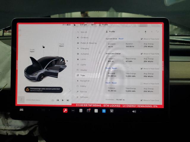 5YJ3E1EB7NF185946 Tesla MODEL 3