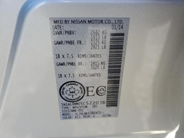 5N1AL0MM7EC522036 Infiniti QX60