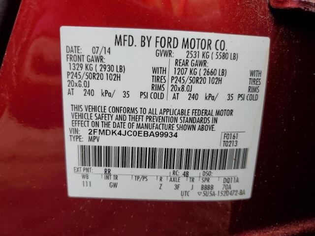 2FMDK4JC0EBA99934 Ford EDGE SEL