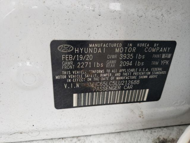 KMHC65LC5LU212688 Hyundai IONIQ BLUE