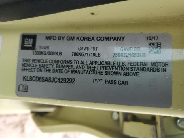 KL8CD6SA8JC429292 Chevrolet SPARK 1LT