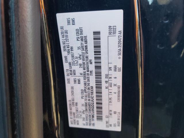 1FMCU0GD2JUC18330 Ford ESCAPE SE