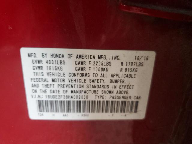 19UDE2F39HA009030 Acura Ilx Base Watch Plus