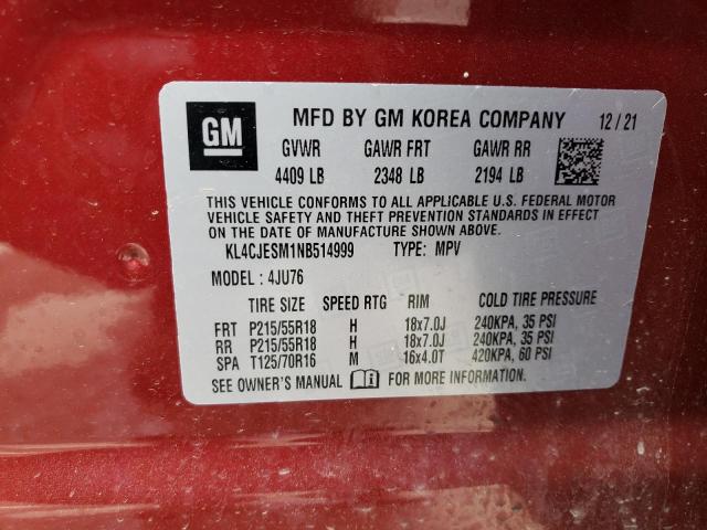 KL4CJESM1NB514999 Buick Encore Preferred