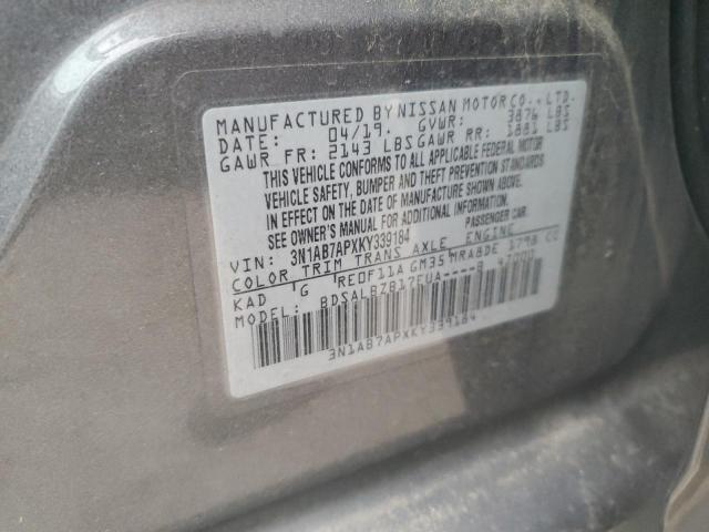 3N1AB7APXKY339184 Nissan SENTRA S