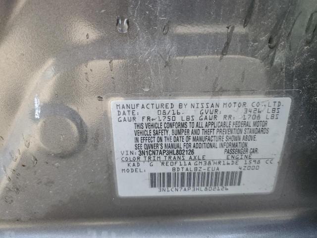 3N1CN7AP3HL802126 Nissan VERSA S