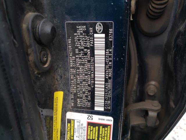 4T1B11HK4JU653762 Toyota CAMRY L