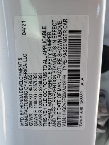 1HGCV3F50MA012699 Honda Accord Hybrid Exl