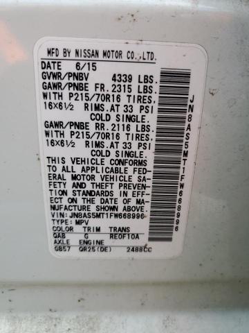 JN8AS5MT1FW668996 Nissan Rogue Select S