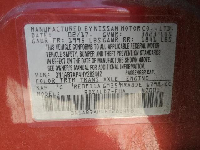 3N1AB7AP4HY282442 Nissan SENTRA S
