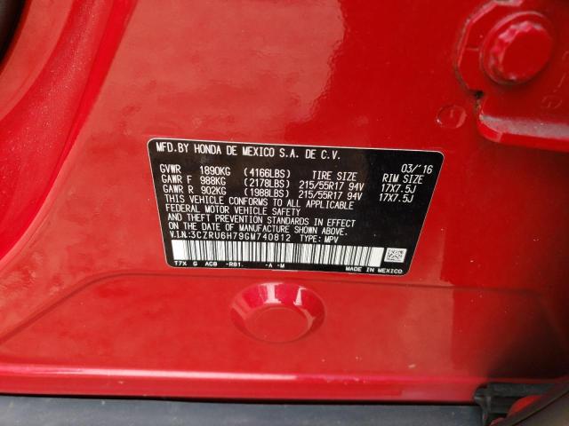 3CZRU6H79GM740812 Honda Hr-v Exl