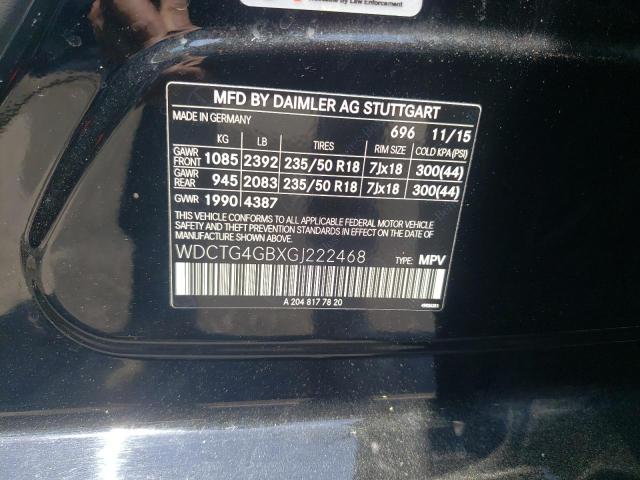 WDCTG4GBXGJ222468 Mercedes-Benz Gla 250 4matic